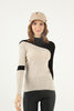 Women's Contrast Detail Knitted High Neck Light Sweater by Memnu - MEWS672