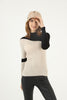 Women's Contrast Detail Knitted High Neck Light Sweater by Memnu - MEWS672