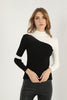 Women's Contrast Detail Knitted High Neck Light Sweater by Memnu - MEWS678