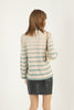 Women's Striped Knitted High Neck Light Sweater by Memnu - MEWS693