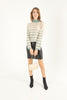 Women's Striped Knitted High Neck Light Sweater by Memnu - MEWS693