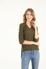 Women's V-Neck Dip Hem Light Sweater by Memnu - MEWS694