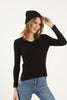 Women's V-Neck Dip Hem Light Sweater by Memnu - MEWS697