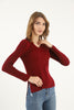 Women's V-Neck Dip Hem Light Sweater by Memnu - MEWS698