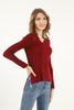 Women's V-Neck Dip Hem Light Sweater by Memnu - MEWS698