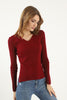 Women's V-Neck Dip Hem Light Sweater by Memnu - MEWS698