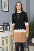 Womens Knitted Pattern Button Detail Dress MEWKND318