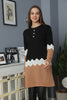 Womens Knitted Pattern Button Detail Dress MEWKND318