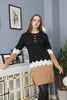 Womens Knitted Pattern Button Detail Dress MEWKND318