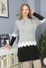 Womens Knitted Pattern Button Detail Dress MEWKND319