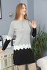 Womens Knitted Pattern Button Detail Dress MEWKND319