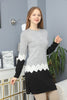 Womens Knitted Pattern Button Detail Dress MEWKND319