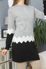 Womens Knitted Pattern Button Detail Dress MEWKND319