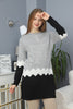 Womens Knitted Pattern Button Detail Dress MEWKND319