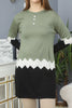 Womens Knitted Pattern Button Detail Dress MEWKND320