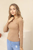 Women's Button Knit Detail Top - WST231