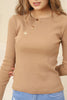 Women's Button Knit Detail Top - WST231