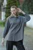 Women's Oversized Button Detail Shirt Top - WST239