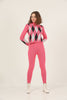 Womens 2 Piece Knitted Contrast Pattern Knit Co Ord Set WTWCD575