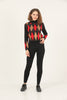 Womens 2 Piece Knitted Contrast Pattern Knit Co Ord Set WTWCD579