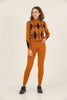 Womens 2 Piece Knitted Contrast Pattern Knit Co Ord Set WTWCD581