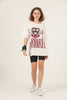 Women's Oversized Printed Detail Cotton T-Shirt MEPST400