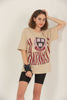 Women's Oversized Printed Detail Cotton T-Shirt MEPST401