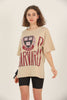 Women's Oversized Printed Detail Cotton T-Shirt MEPST401