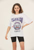 Women's Oversized Printed Detail Cotton T-Shirt MEPST406