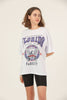 Women's Oversized Printed Detail Cotton T-Shirt MEPST406