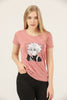 Women's Print Detail Cotton T-Shirt MEPST425