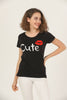 Women's Print Detail Cotton T-Shirt MEPST434