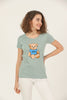 Women's Print Detail Cotton T-Shirt MEPST458