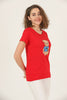 Women's Print Detail Cotton T-Shirt MEPST460