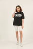 Women's Printed Collar Detail Cotton T-Shirt MEPST474