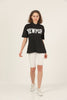Women's Printed Collar Detail Cotton T-Shirt MEPST474