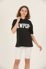 Women's Printed Collar Detail Cotton T-Shirt MEPST474