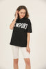 Women's Printed Collar Detail Cotton T-Shirt MEPST474