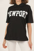 Women's Printed Collar Detail Cotton T-Shirt MEPST474