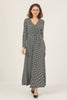 Women's Houndstooth Print Printed Maxi Dress - MWMSD135