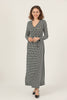 Women's Houndstooth Print Printed Maxi Dress - MWMSD135