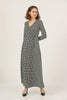 Women's Houndstooth Print Printed Maxi Dress - MWMSD135