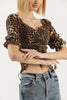 Women's Printed Shirred Detail Top - WST255