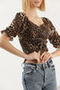 Women's Printed Shirred Detail Top - WST255