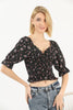 Women's Printed Shirred Detail Top - WST257