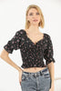 Women's Printed Shirred Detail Top - WST257