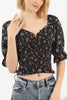 Women's Printed Shirred Detail Top - WST257