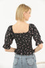 Women's Printed Shirred Detail Top - WST257