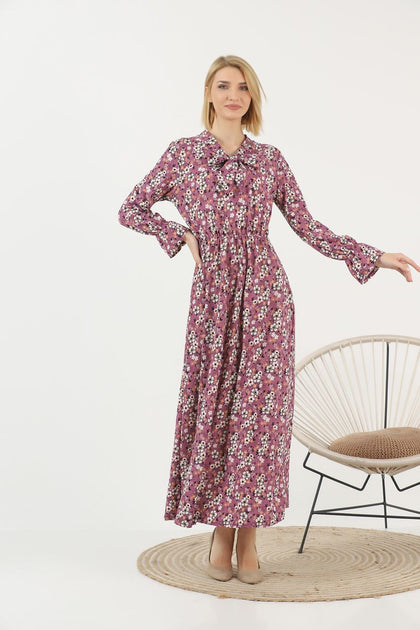 Women's Floral Print Printed Maxi Dress - MWMSD137