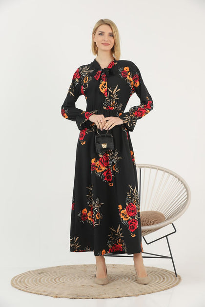 Women's Floral Print Printed Maxi Dress - MWMSD140